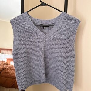 MIOU MUSE Blue Knit Sleeveless Sweater Vest